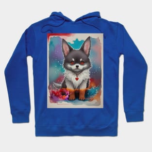 Watercolor Dog 1 - Japanese Retro Art Hoodie